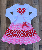 Valentines Day Red Pink Polka Dot Dress