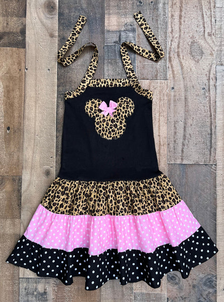 Leopard & Pink Minnie Mouse Dress