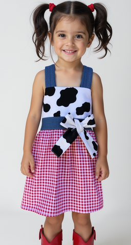 Gingham Barnyard Farm Dress