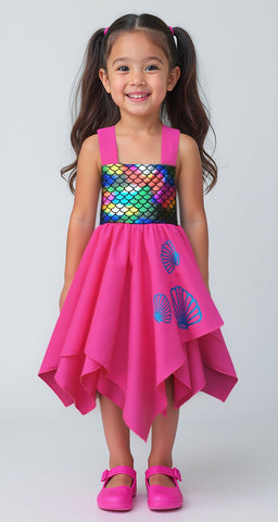 Rainbow Mermaid Seashells Dress