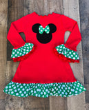 Christmass Minnie Mouse Little Girl Dress 
