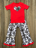 Damask Valentines Day Girl Outfit 