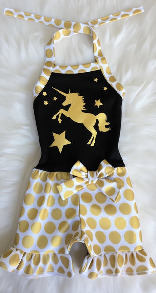 Gold Unicorn Romper Outfit 