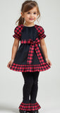 Red Black Checkered Little Girl Outfit 