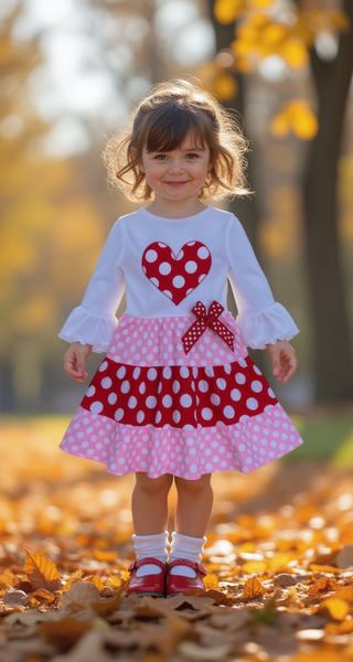 Valentines Day Red Pink Polka Dot Dress