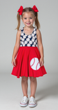 Baseball Girl Twirl Dress