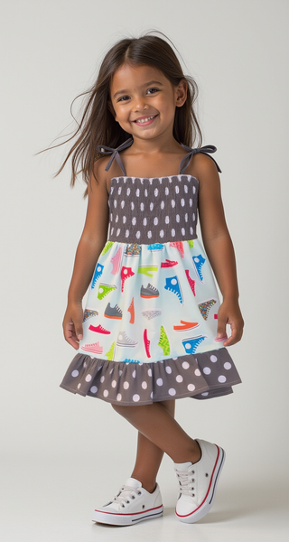 Smocked Tennis Shoe Dress