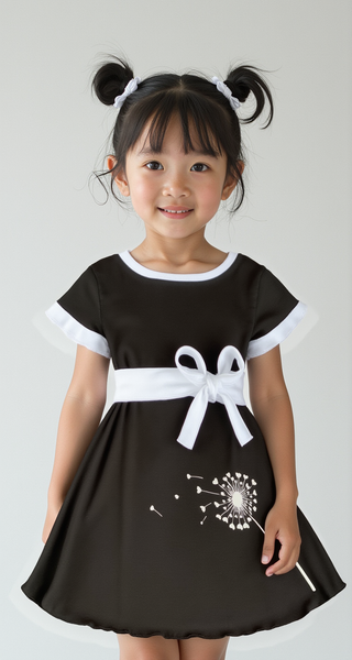 Dandelion Hearts Black Twirl Dress