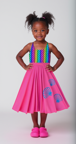 Rainbow Mermaid Twirl Dress